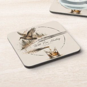 Posavasos Escopeta de caza salvaje y libre & Bala a Bourbon