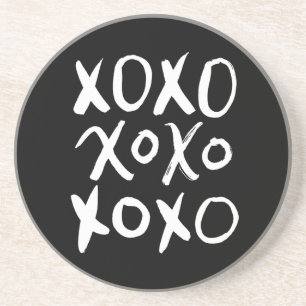 Posavasos Escritura blanca del cepillo de XOXO el