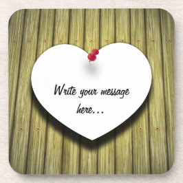 Posavasos Escritura manuscrita de corazón de papel Rústico