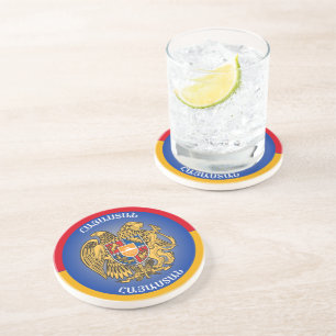 Posavasos Escudo de armas de Armenia en forma circular