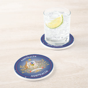 Posavasos Escudo de armas de Australia en forma circular