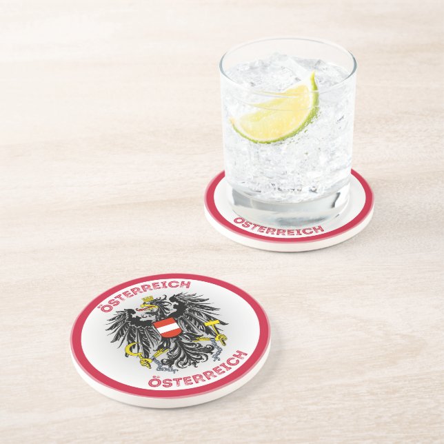Posavasos Escudo de armas de Austria en forma circular  (Lado)