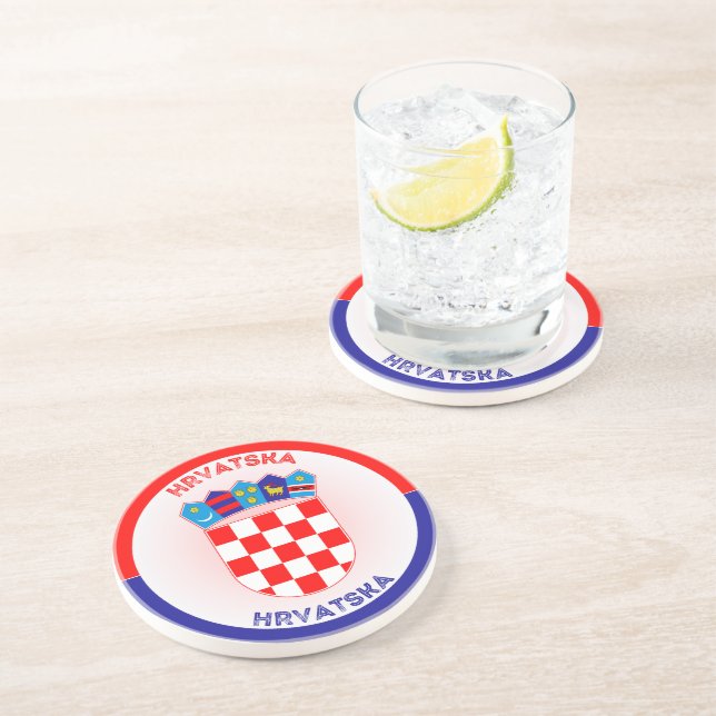 Posavasos Escudo de armas de Croacia en forma circular  (Lado)