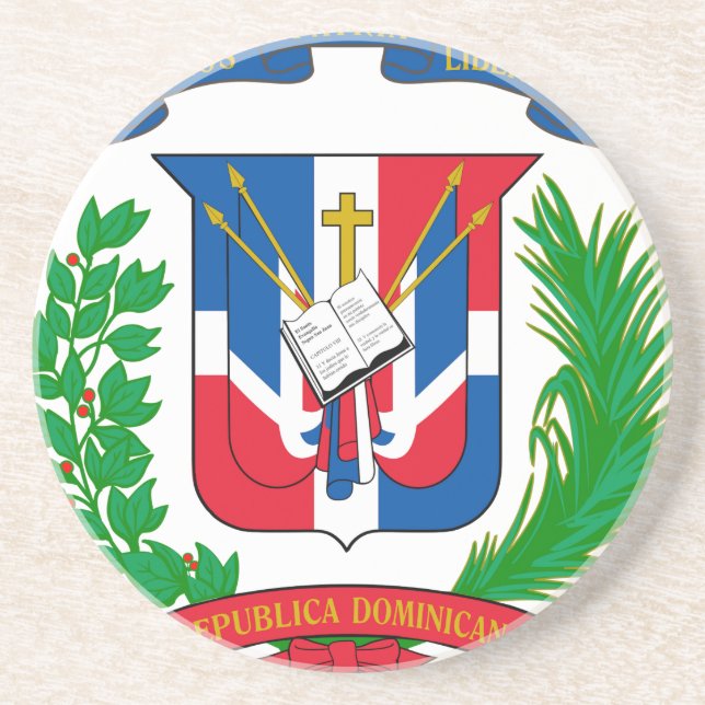 Posavasos Escudo de armas de la República Dominicana (Frente)