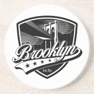 Posavasos Escudo de Brooklyn con diseño de Swoosh