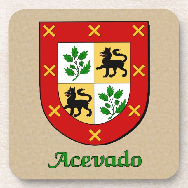 Posavasos Escudo de la familia Acevado (Frente)