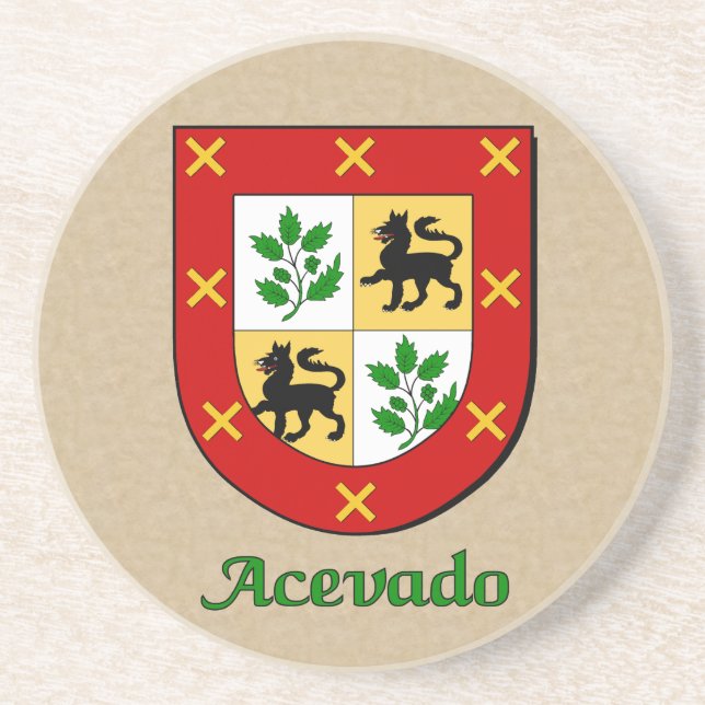 Posavasos Escudo de la familia Acevado (Frente)