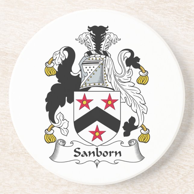 Posavasos Escudo de la familia de Sanborn (Frente)