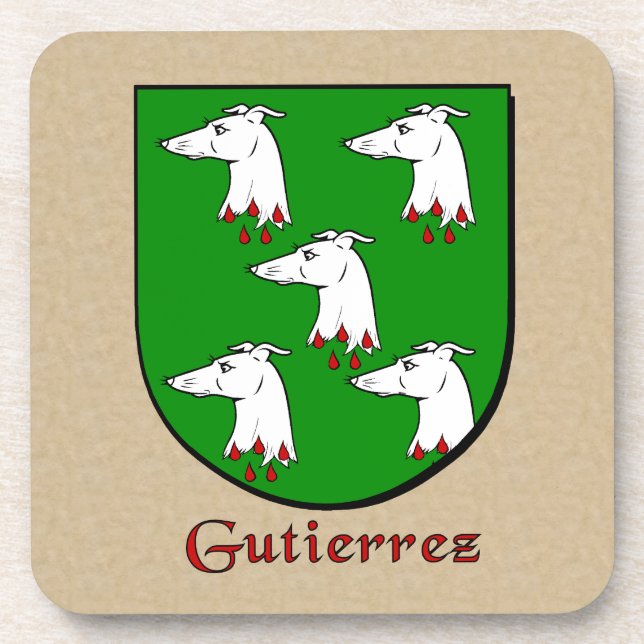 Posavasos Escudo de la familia Gutierrez (Frente)