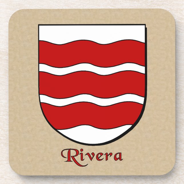 Posavasos Escudo de la familia Rivera (Frente)