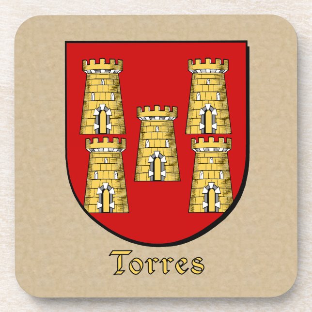Posavasos Escudo familiar de Torres (Frente)