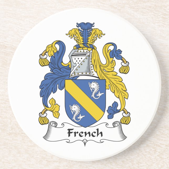 Posavasos Escudo francés de la familia (Frente)