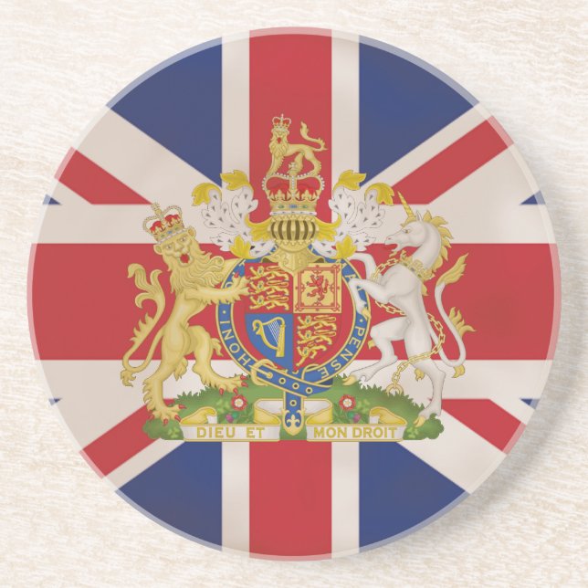 Posavasos Escudo real de Union Jack. (Frente)