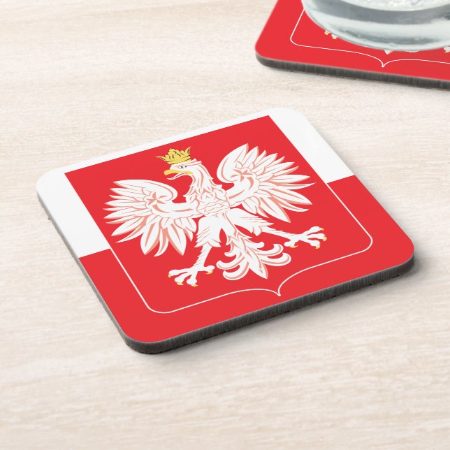 Posavasos Escudo rojo de águila polaca (Lado Izquierdo)