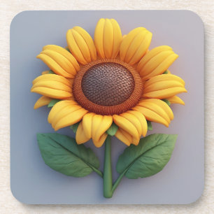 Posavasos Escultura de girasol brillante