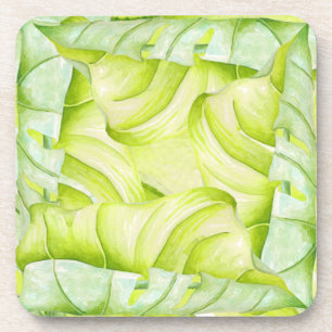 Posavasos Esculturas de Leafy sobre un conjunto de castañas 
