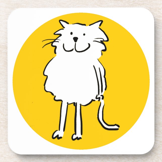 Posavasos Ese personalizado Gato. El gato está de pie. (Frente)