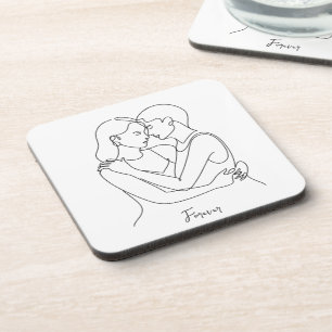 Posavasos Esencia Lesbiana de Arte de Línea de Amor