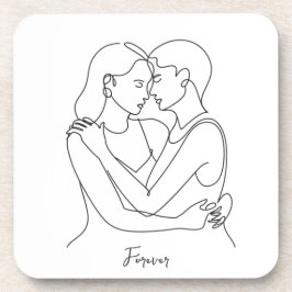 Posavasos Esencia Lesbiana de Arte de Línea de Amor