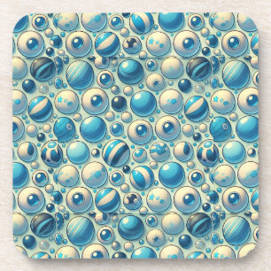 Posavasos Esferas decorativas vibrantes azules y blancas