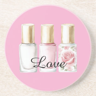 Posavasos Esmalte de uñas floral rosa Pretty Rose