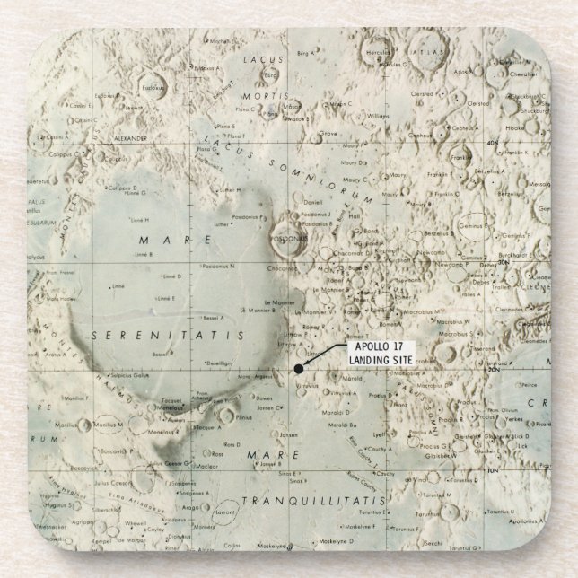 POSAVASOS ESPACIO: MAPA DE LA LUNA, 1972 (Frente)