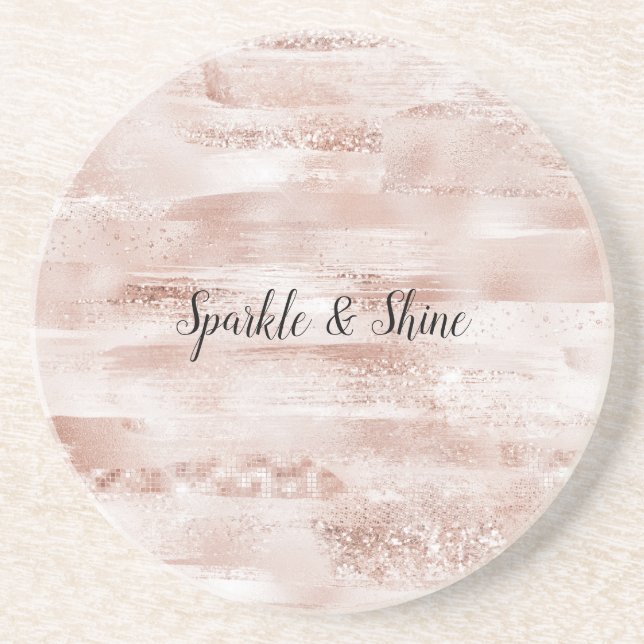 Posavasos Esparkle Purpurina Glitzy de Rubor rosa (Frente)