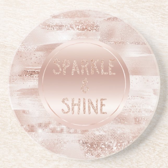 Posavasos Esparkle Purpurina Glitzy de Rubor rosa (Frente)