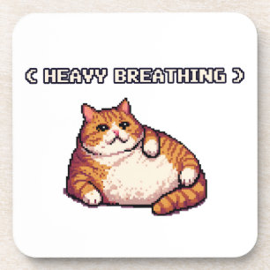 Posavasos Espectacular arte de píxel de gato gordo
