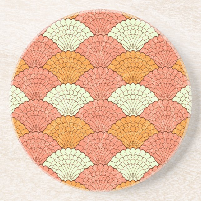 Posavasos Espectáculo de la Shell: Patrones de mar abstracto (Frente)