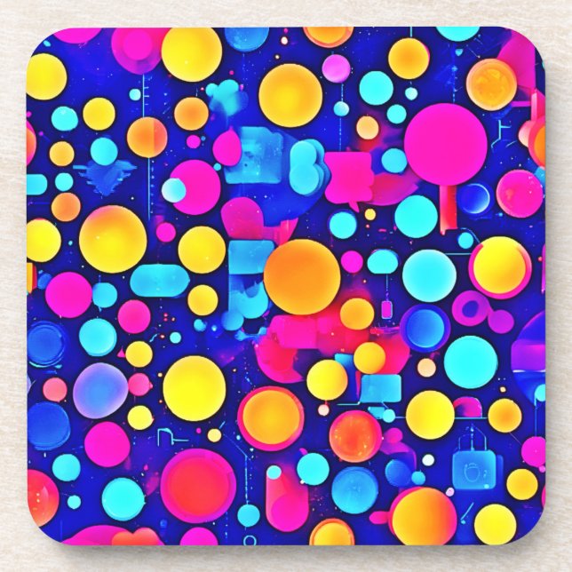 Posavasos Espectro de Círculos Abstractos Coloridos (Frente)