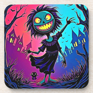 Posavasos Espeluznante diseño de Halloween Noche