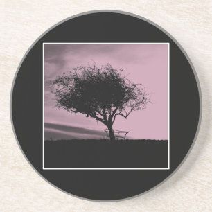 Posavasos Espino de Glastonbury. Árbol en la colina. Rosa,