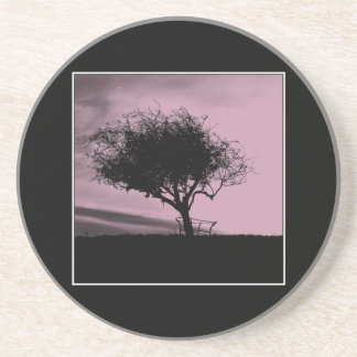 Posavasos Espino de Glastonbury. Árbol en la colina. Rosa,