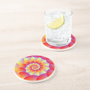 Posavasos Espiral de bolas en amarillo rojo y Naranja