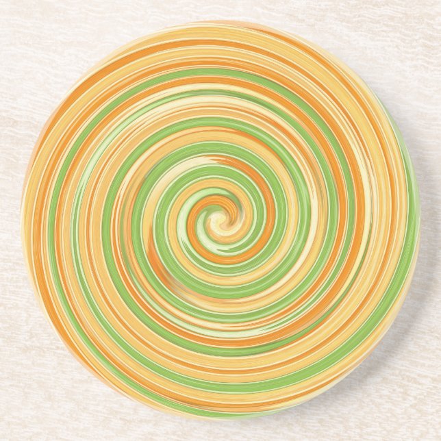 Posavasos Espiral de colores de cítricos divertidos (Frente)
