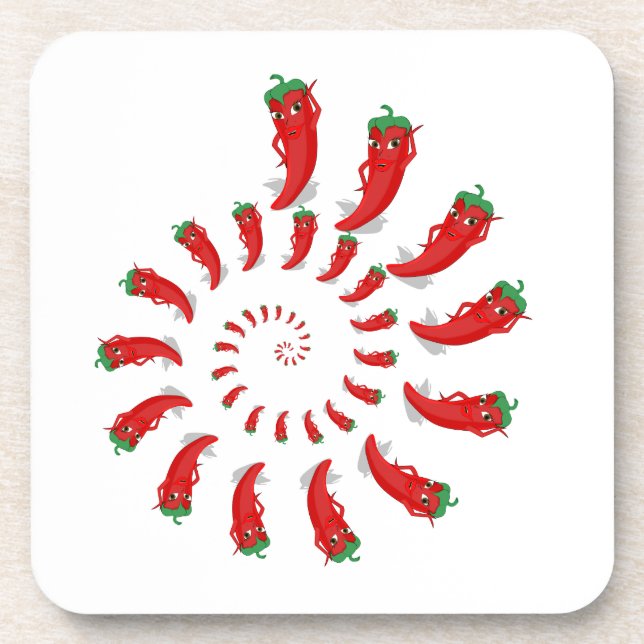 Posavasos Espiral de diva de pimienta roja (Frente)