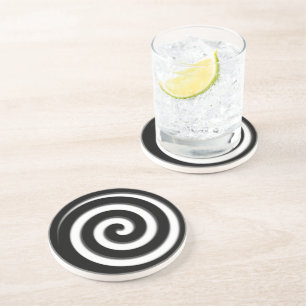 Posavasos Espiral hipnótica negra