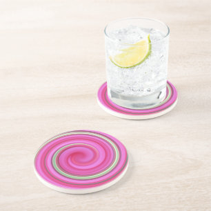 Posavasos Espiral rosa y verde