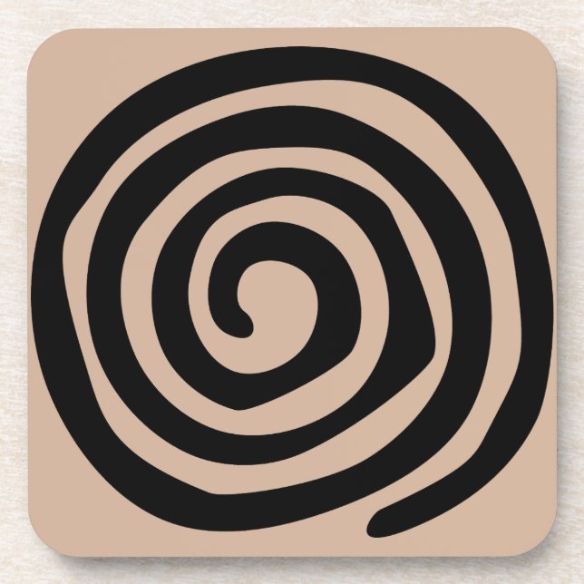 Posavasos Espiral tribal petroglifo Arte mexicano (Frente)