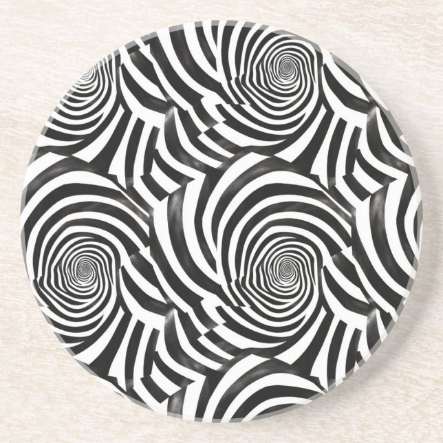 Posavasos Espirales negros blancos (Frente)