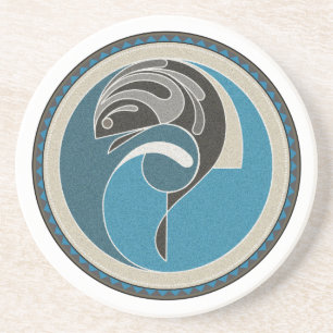 Posavasos Espíritu De La Montaña De Arenisca De Pescado