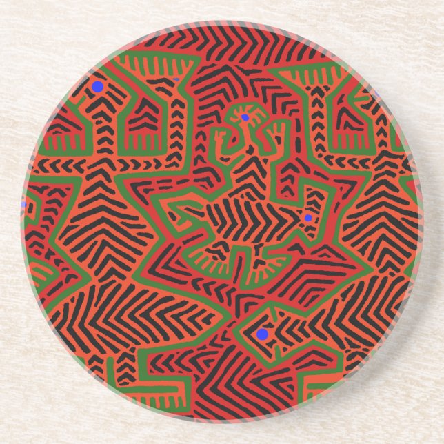 Posavasos Espíritus Mola de los indios Kuna (Frente)