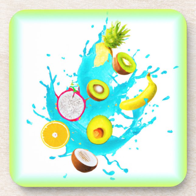 Posavasos Esplandor de arte de frutas tropicales. ¡Cómprate  (Frente)