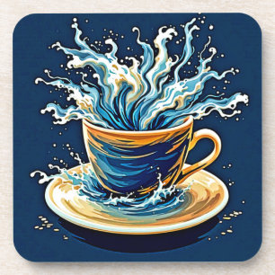 Posavasos Esplash de café oceánico