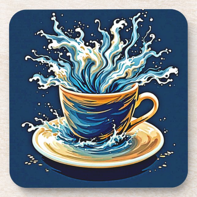 Posavasos Esplash de café oceánico (Frente)