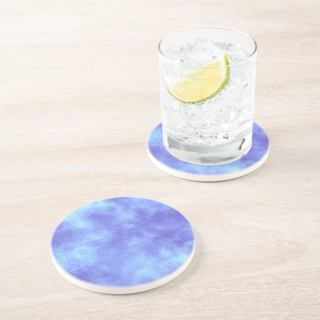 Posavasos Espuma de arenisca con efecto de nube azul (Lado)