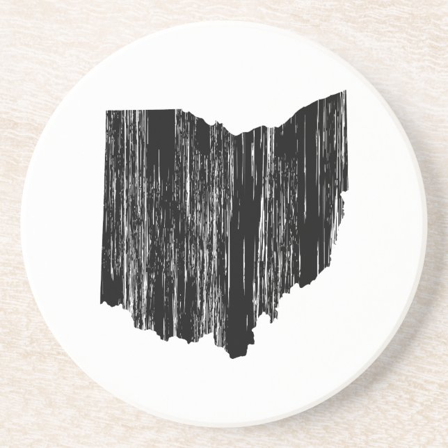 Posavasos Esquema apenado del estado de Ohio (Frente)