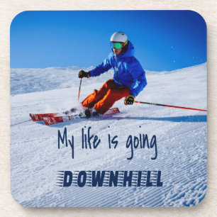 Posavasos Esquí de nieve divertida y motivacional