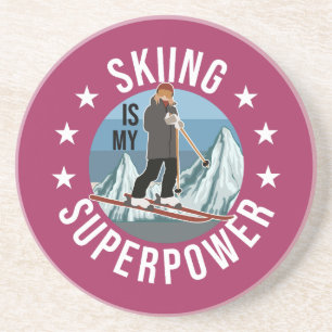 Posavasos Esquiar es mi superpotencia